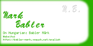 mark babler business card
